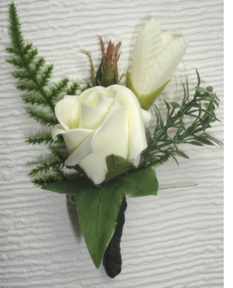 Rose Bud & Fern Buttonhole